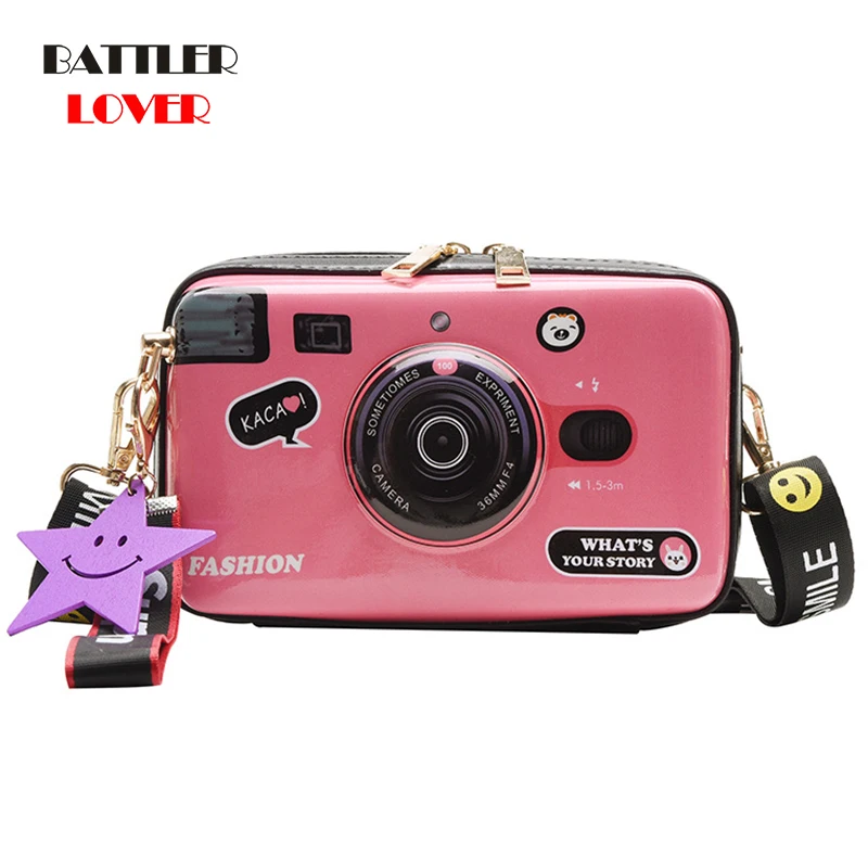 Camera Shoulder Bag Messenger Purse Fashion Casual Ladies Crossbody Bags Women Flaps Cartoon Printing Single Zipper Versatile