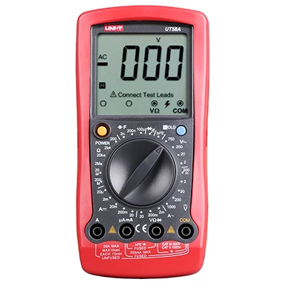Uni-t UT58A Esr цифровой мультиметр AC/DC Вольтметр цифровой амперметр Электрические измерительные приборы установка для измерения параметров конденсаторов
