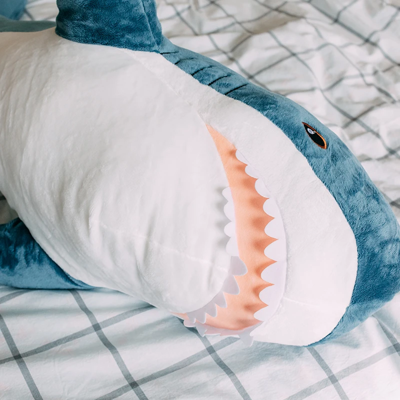 70 100 140センチメートル巨大なソフトぬいぐるみサメのおもちゃぬいぐるみサメベビー製品枕ぬいぐるみ子供のおもちゃなだめる少女の誕生日プレゼント Aliexpress