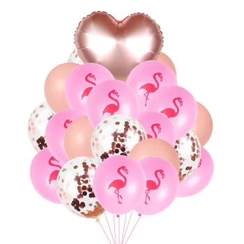 

12 inch 21p flamingo champagne color balloons summer party layout decoration birthday wedding decoration combination 10 sets