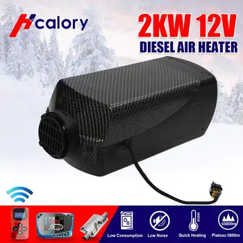 

2KW 12V LCD Monitor Air diesels Fuel Heater Single Hole For Boats Bus Car Heater With Remote Control and Silencer