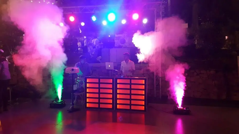 2 шт./партия 1500 Вт dmx сценическая дымовая машина светодиодный DMX512 вверх распылитель туман машина светодиодный rgb красочный эффект для внутреннего dj клуба Вечерние