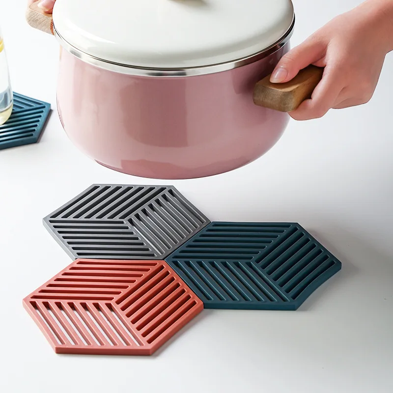 

1PC Table Mats For Dining Table Hexagon Table Placemats Cup Pads Coaster Pot Holder Non-slip Insulation Pads Kitchen Accessories