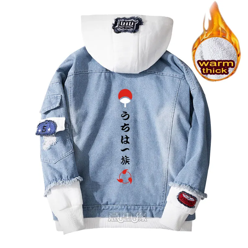Аниме Наруто Толстовка Ootutuki Hagoromo Itachi Uchiha Sasuke Косплей пальто Джинсовая куртка для мужчин зимние женские теплые джинсы толстовки