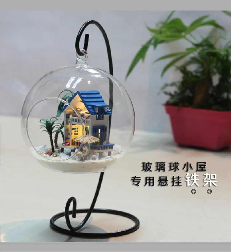 

Mini Glass Ball Cabin Only Hanging Hob Hot Selling Creative Gifts DIY Hut