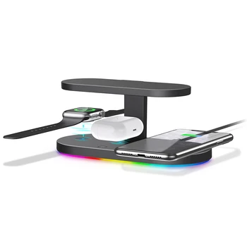 

5 in 1 Multifunctional Qi Wireless Charger Dock UV Disinfection 15W Fast Charger Holder for iPhone iWatch Phone Charging Device