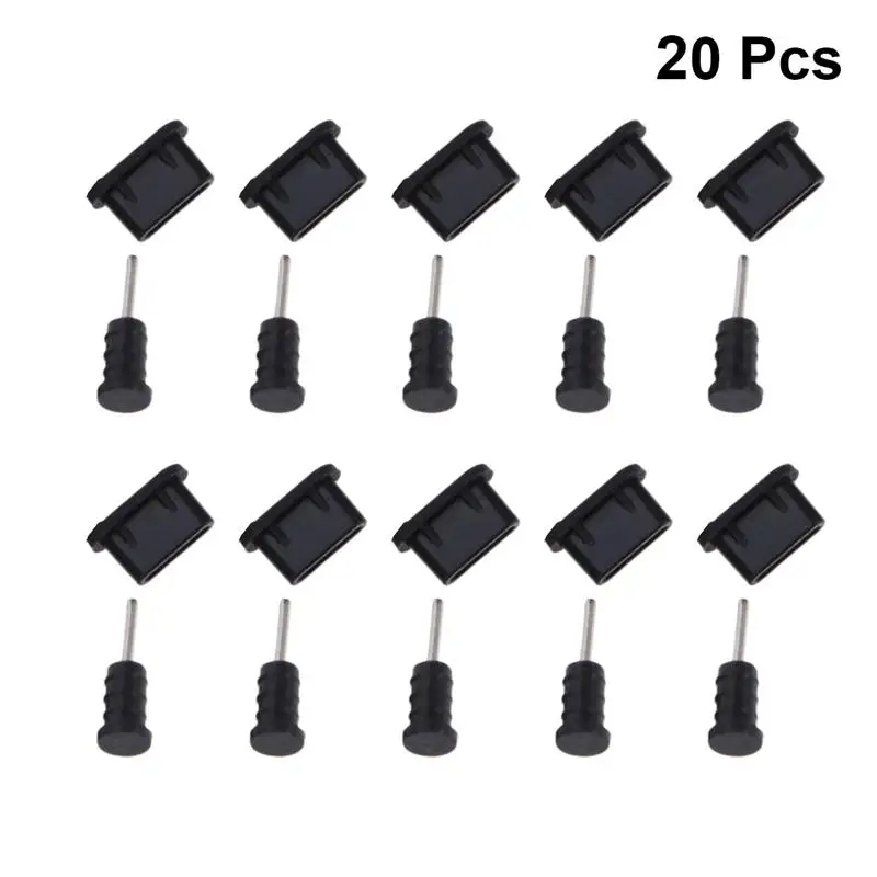 

10Pairs/20pcs USB Chargers Type C Dust Plug Chargers Silicone Cover for Smart Phone Accessories