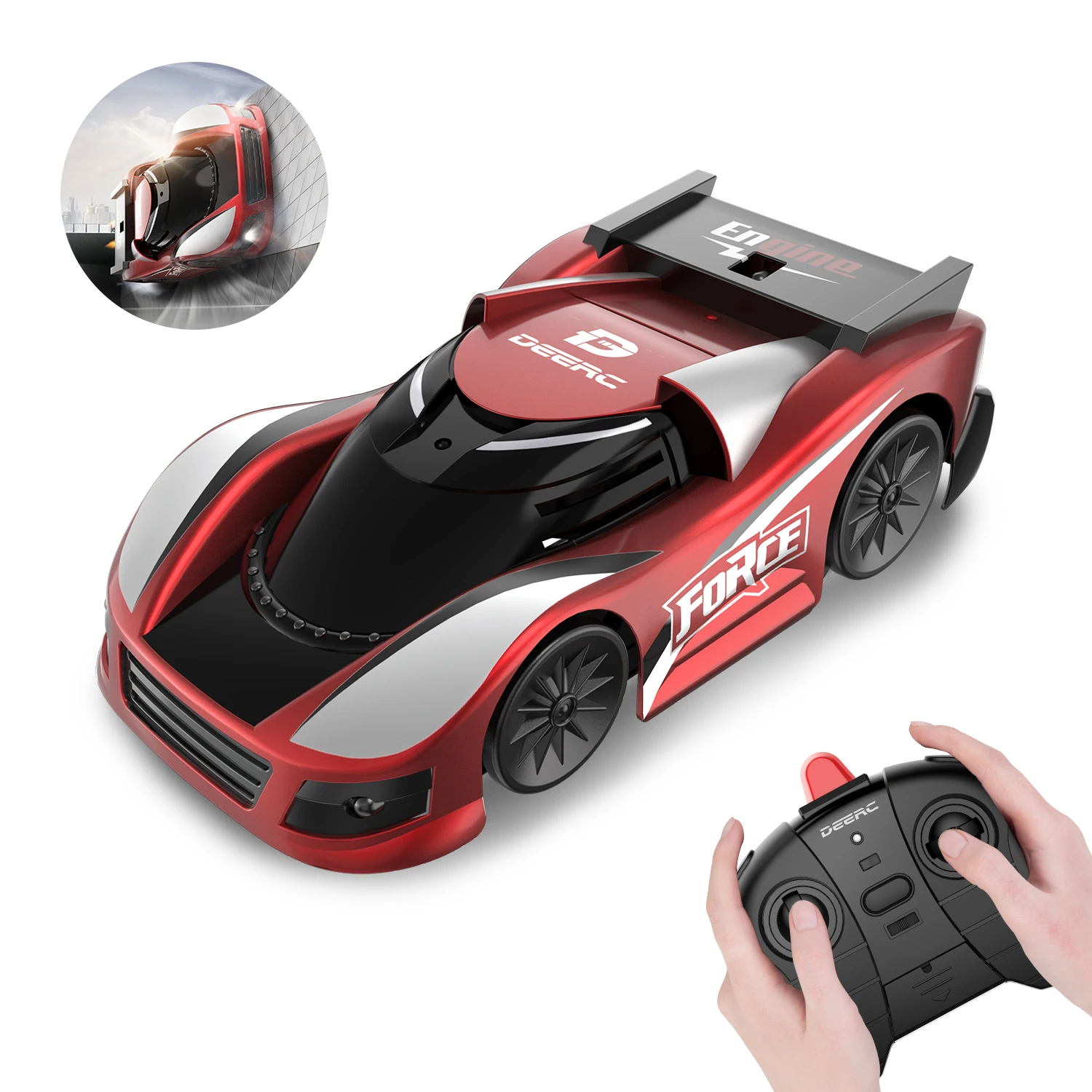 Deerc 1:10 Mini RC Car Toys For Children Wall Climbing Drift Car Multi-Channels 360° Stunt Remote Control Drift Toy For Kids