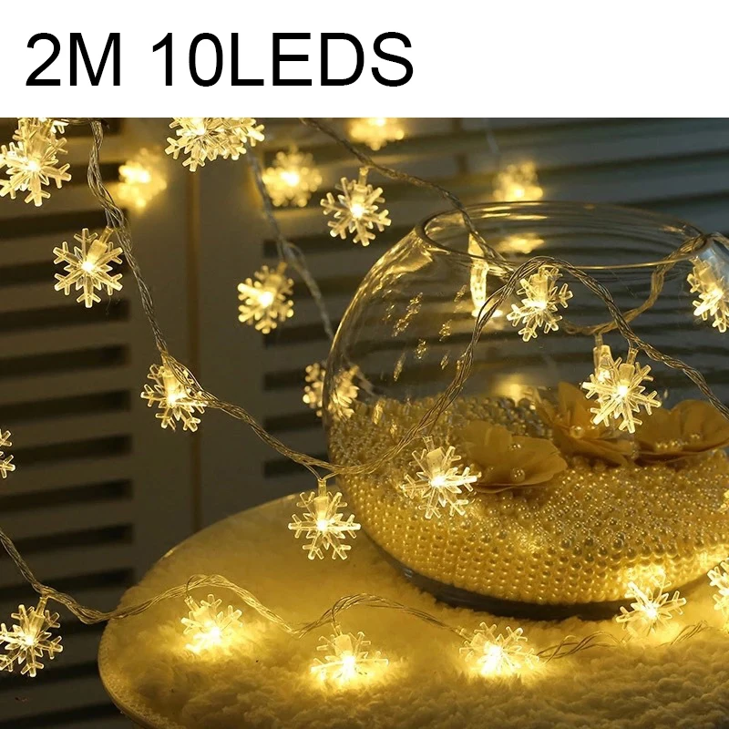 snowflake - A -2m Светодиодный гирлянда, праздничные снежинки, гирлянды, гирлянды, на батарейках, висячие украшения, рождественские елки, вечерние, домашний декор - Цвет: snowflake - A -2m