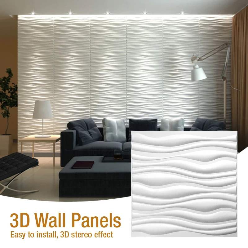 12pcs 50cm 3D wall Panels tiles Mold Wall Stone Wall Art Decor Non  self-adhesive 3D Wall Sticker Living Room 3d Wallpaper Mural