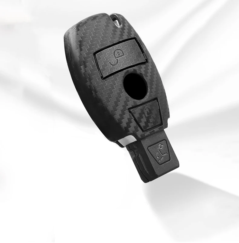 In Fibra di carbonio Auto Chiave Fob Caso Della Copertura di protezione Per Mercedes Benz E Classe C W204 W212 W176 GLC CLA GLA car styling Accessori -