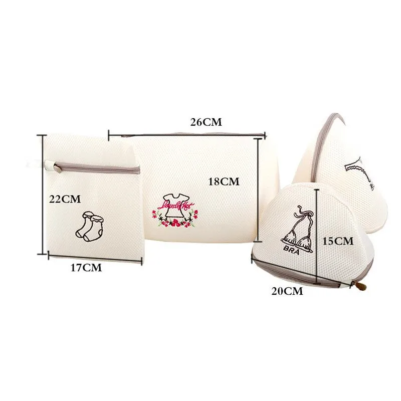 Doreen Box Zipper Nylon Mesh Clothes Washing Launry Bra Lingerie Washing Bag Protecting Laundry Bags Wash Bag Pouch Basket 1PC