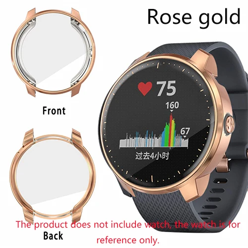 ECSEM TPU protective case for Garmin vivoactive 3 music watch accessories Full-edge cover replacement case - Цвет: Type02 Rose gold