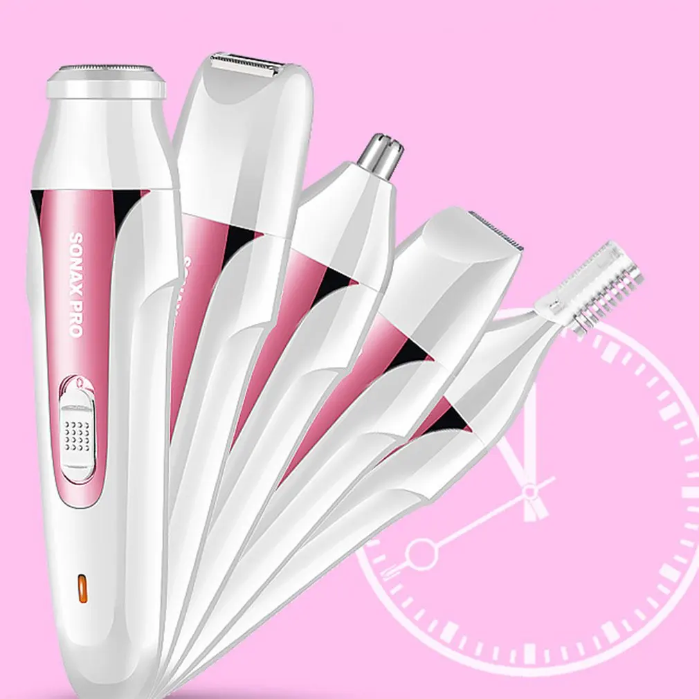 5 In 1 USB Rechargeable Electric Shavers Nose Ear Trimmer Mini Epilator Eyebrow Beard Trimmer Women 1