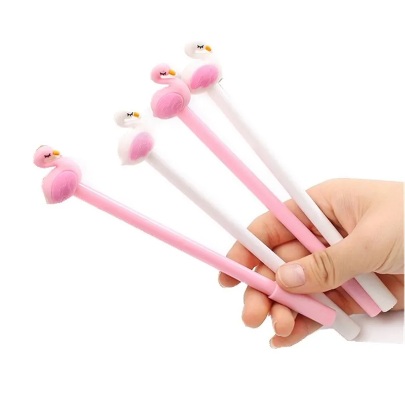 1 шт кавайная розовая гелевая ручка в виде фламинго 0,35 мм милые животные Волшебные кавайные Ручки гелевые ручки для школы, новые канцелярские принадлежности, подарки для девочек