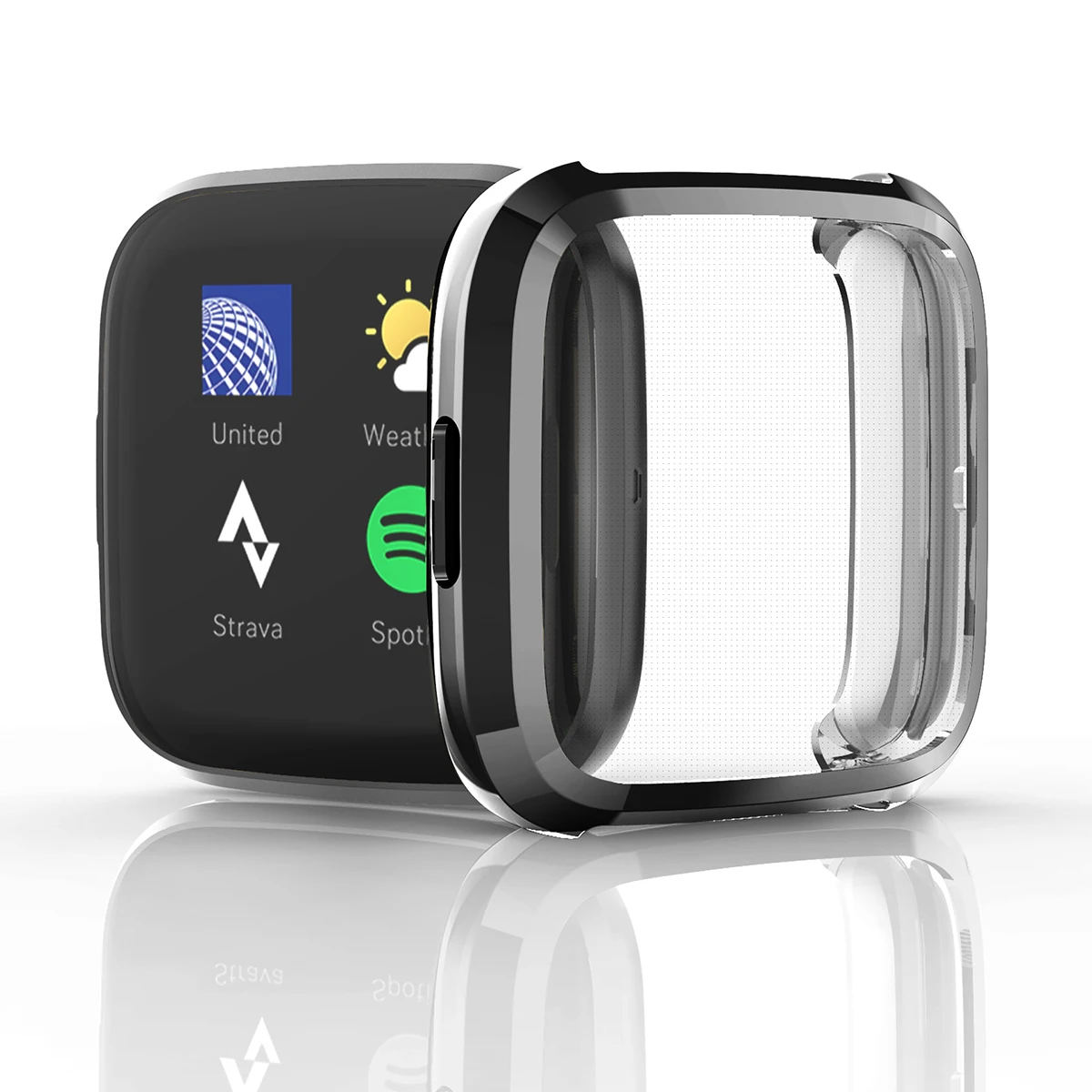 Полный защитный чехол для Fitbit Versa 2, чехлы для часов Fexible, ТПУ, гальваническое покрытие, анти-капля, 360, чехол для часов Fitbit Versa 2, чехол