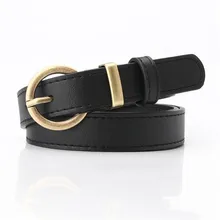 

Soft PU Metal Ring Buckle Belts Vintage Decorative Casual Tighten All-Match Lightweight Long Women Solid Waistband