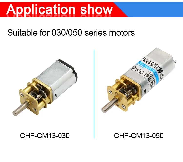 Description Picture 6 of itemChihai Motor CHF-GM13 (4.4/5.75/10MM D-Shaft) 13*12mm Square All-metal Reducer Gearbox For 050 030 Motor
