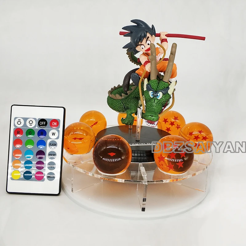 15 см Dragon Ball Shenron figulas прикроватная лампа Dragon Ball Z рисунок ночной Светильник Shenlong+ 7 шт 3,5 см шарики+ акриловая полка DBZ - Цвет: rgb lamp yellowball5
