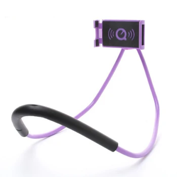 

5Colors Mobile Phone Holder Hanging Neck Lazy Necklace Bracket Bed 360 Degree Phones Holder Stand Hot Sale