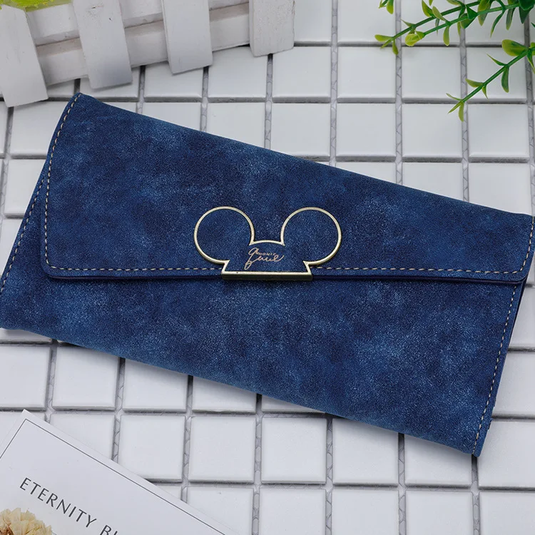 Royal blue Матовый Длинный кошелек Наклонный чехол милый Длинный кошелек для девочек - Цвет: Royal blue
