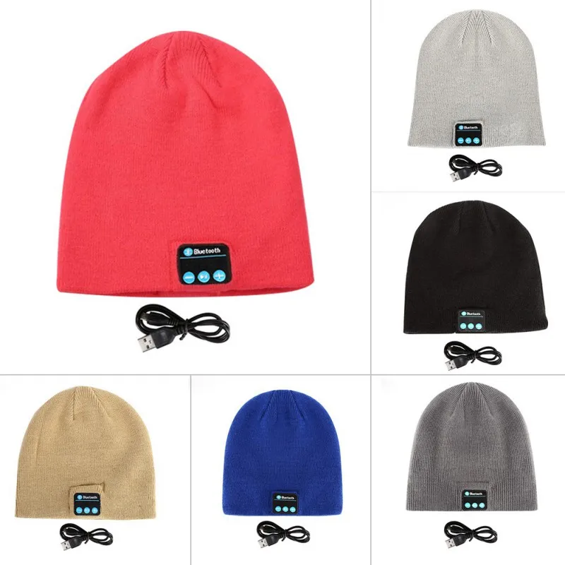 Головной убор для наушников, мягкая теплая шапка бини, Bluetooth, смарт-шапка, зимние уличные наушники с микрофоном для мужчин и женщин