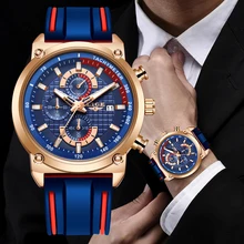 LIGE новые мужские часы, Топ бренд, роскошные часы с циферблатом, мужские Модные силиконовые водонепроницаемые кварцевые золотые часы, мужские спортивные часы с хронографом