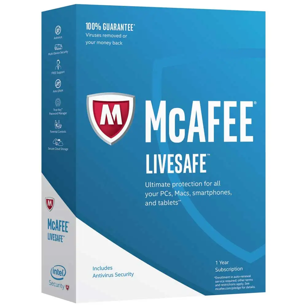 

McAfee LiveSafe Unlimited 25-letter key
