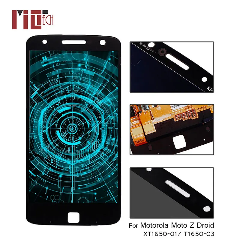 

AMOLED For Motorola Moto Z Droid XT1650-01 XT1650-03 LCD Display OLED Touch Screen Digitizer Black No Frame Assembly Replacement