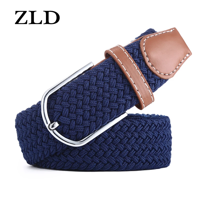 bullhide belts ZLD  Casual stretch woven belt Women's unisex Canvas elastic belts for women jeans  Modeling pin buckle belt 120-130CM men's belts