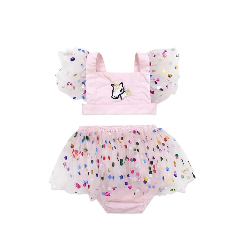 

Girls Clothing Sets Summer Girls Clothes Sleeveless Lace Necklace Tops + Shorts Suits Kids Clothes 2018 New Baby Girl Clothes #E