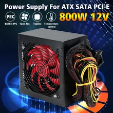 Alimentation PC multicanal 800W, ventilateur 12cm pour PC Intel AMD 12V ATX SLI PCI-E Gaming