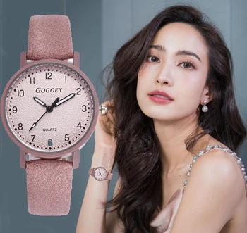 

Women Watches 2019 New Fashion Brand Pink White Leather Strap women's watch Quartz clock relogio feminino zegarki