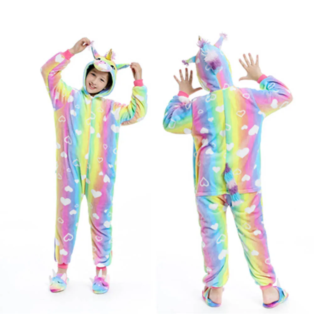 Winter Flannel Soft Warm Kigurumi Spider Pajamas Children Unicorn Oneise Boys Pyjamas Kigurumi Dinosaurio Costume Girls Homewear best baby nightgown