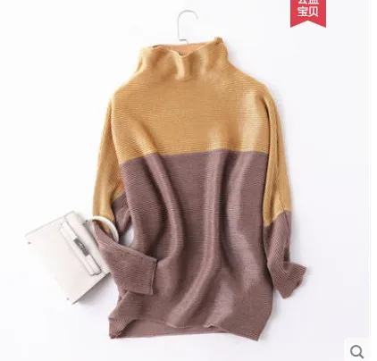 Горячая Miyake fold свободная Модная уникальная Дизайнерская футболка с рукавом «летучая мышь» с длинным рукавом и воротником-стойкой Лоскутная футболка - Цвет: Цвет: желтый
