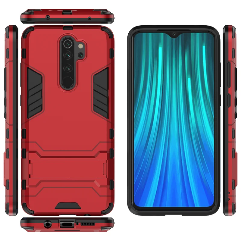 Чехол для Xiaomi Redmi Note 8 Pro, задняя крышка для телефона Xiaomi Redmi Note8 Pro, устойчивый к падению отпечатков пальцев, чехол с подставкой