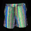 Summer Shorts Men 2025 Jogger Reflective Safety Trouser Snakeskin Print Drawstring Elastic Waist Cycling Gym Shorts With Pockets 3