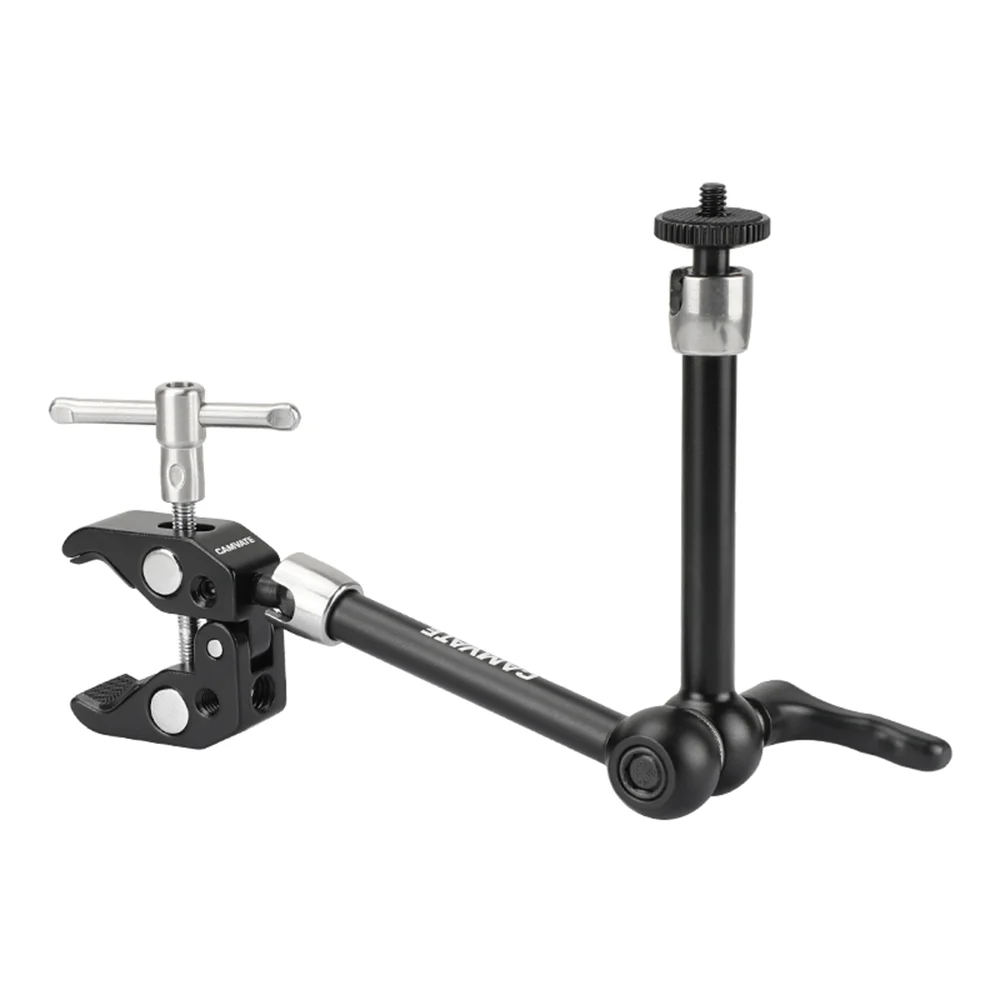 Articulating Magic Arm + Super Crab Clamp With 360° Swivel Ball Head & 1/4" Conn