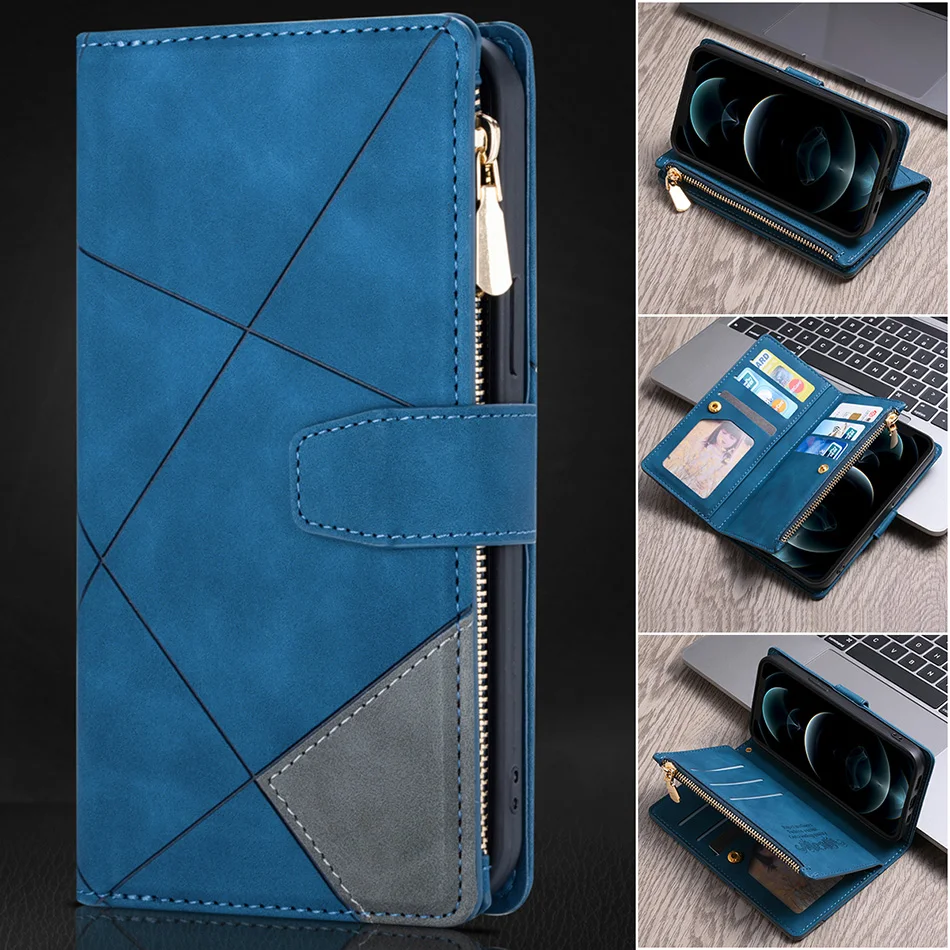 Ultra Thin Zipper Cover For iPhone 13 Mini Case iPhone 6 6S Plus 7 8 X 10 XR XS Max 11 12 iPhone11 Pro Max SE 2020 Stand Fundas iphone 12 pro max wallet case