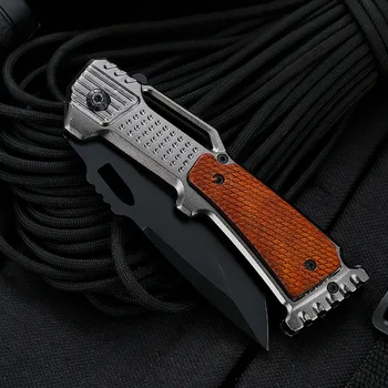 

Brand Black Titanium Folding Knife 7CR18MOV Blade Steel Handle Knives Camping Survival Hunting Pocket Knife Tactical Knife Tools