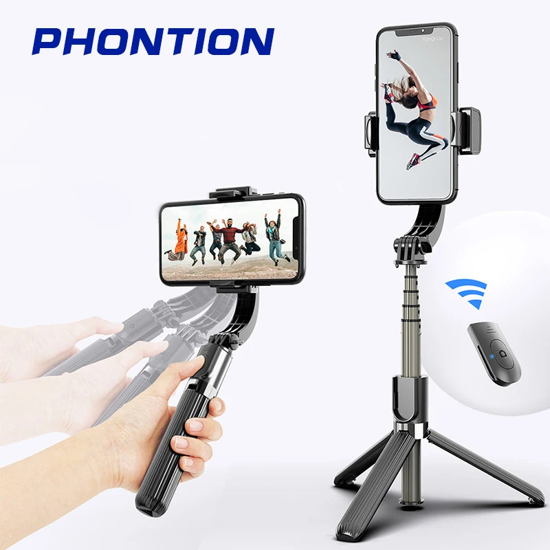 

L08 Wireless Bluetooth Selfie Stick Tripods Stabilizers with Remote Palo Extendable Foldable Monopod Gimbal for Video Shooting