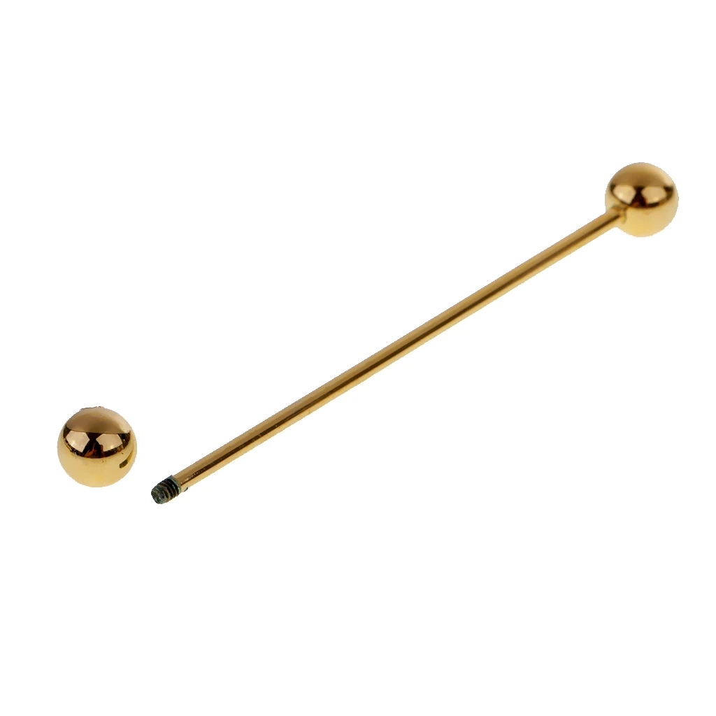 2 Pieces Gold Tone Pin Round Barbell Collar Tie Clip Bar Necktie Tie Pin Barbell Screw On End