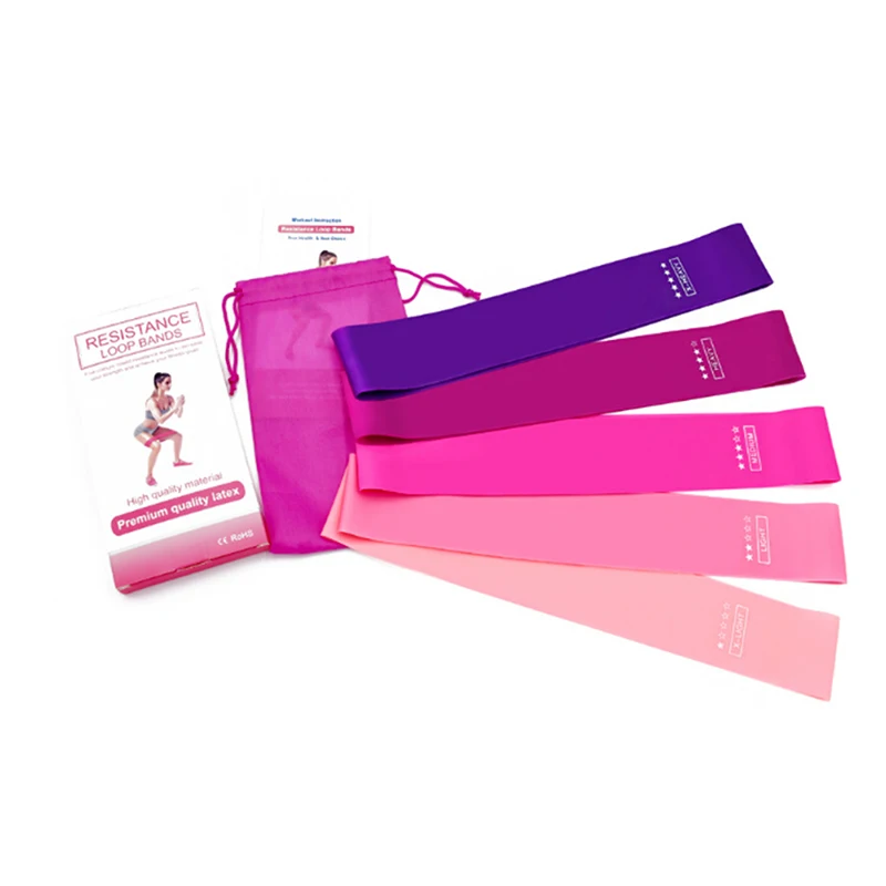 5pcs Natural Latex Resistance Loop Fitness Equipment Elastic Band Yoga Belt