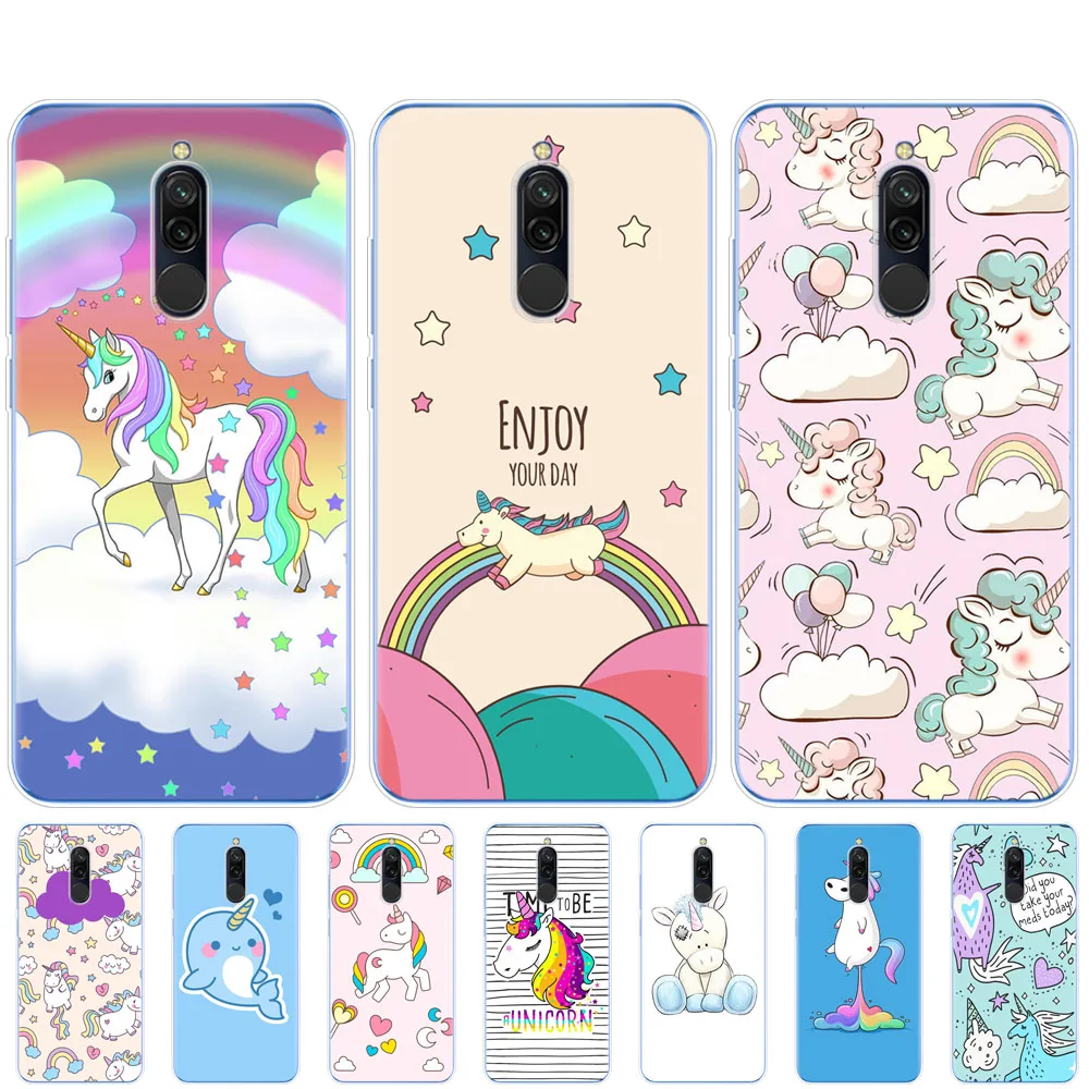 Custodia Per Redmi 8A 8 Custodia Redmi Note 8 9 Pro 8T 9S Custodia Per Xiaomi Mi Note 10 Pro 9 Lite Poco F2 Pro Unicorn On Rainbow Jetpack