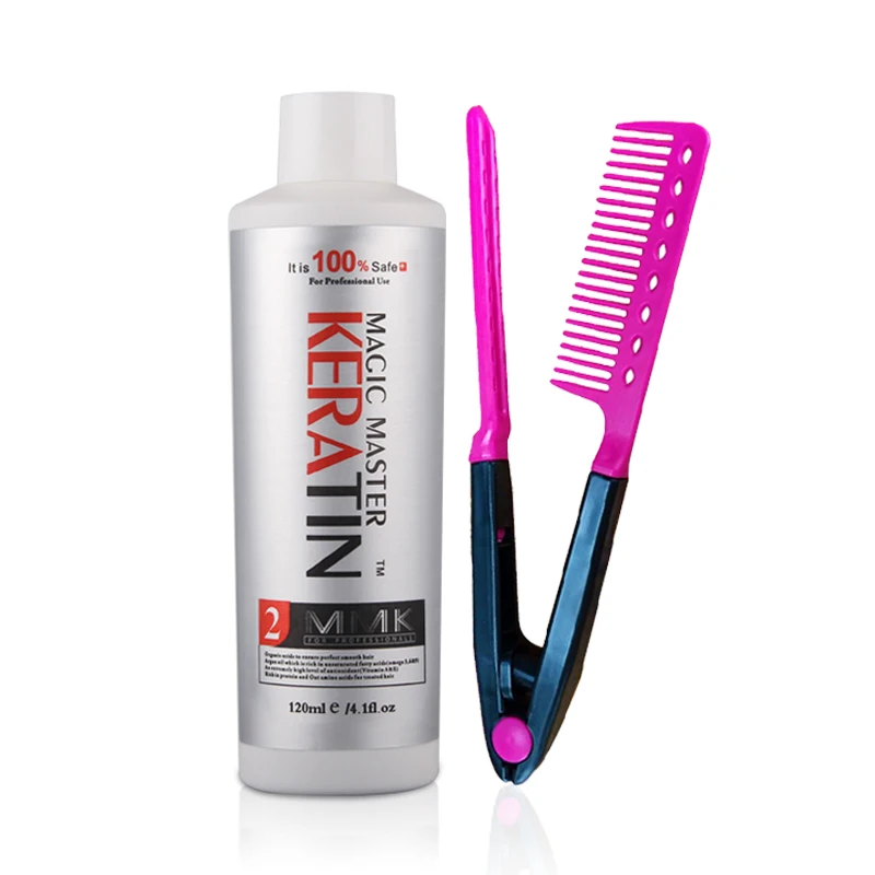 120ML Without Formalin Keratin Hair Treatment With Good Smelling Straighten Damaged Firzzy Hair Get One Free Red Comb