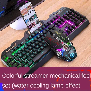 

Silver Eagle V2 Mechanical Feel Keyboard and Mouse Set Wired Usb Computer Notebook Eating Chicken Game Gaming Peripherals