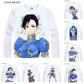 

Fighting Game Chun Li Cosplay Chun-Li Chuhn-Lee Game Anime Cosplay Custom Shirts Tank Top Long Sleeves Fitted Printed Fashion