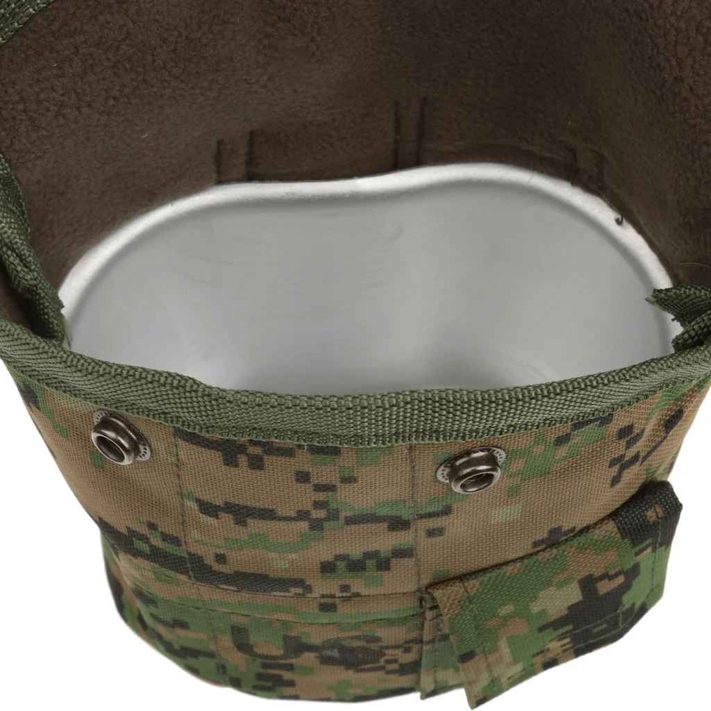 1L Outdoor Camping Hiking Camo Army Military Water Bottle Canteen & Cover & Cup for Cycling Bike