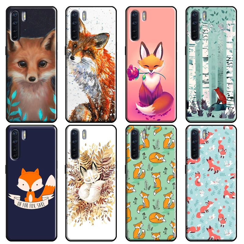 Red Fox Autumn Leaves Forest Case Per Oppo Reno 2 Z 4 Pro A5 A9 A31 A53 2020 A1K A3S A5S A15 A52 A72 A83 F5 F7 Cover