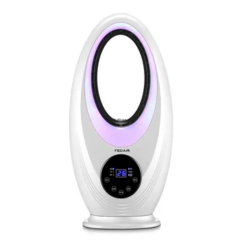 

12h Timing Cold and Warm Air Conditioner Electric Heater Colorful Night Light Space Heater Mini Heater Leafless Fan